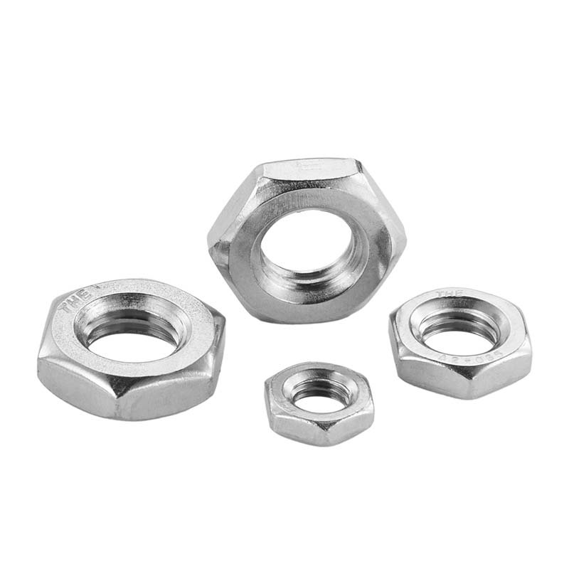 Svart hexagon tunn mutter