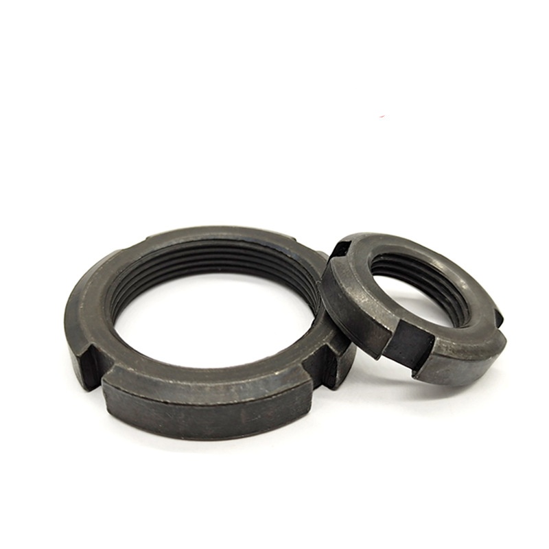 Dubbel säkrad slitsad låsmutter