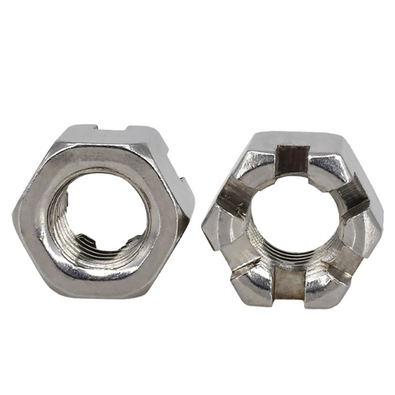 Hexagon slitsade och slottmuttrar stil 2