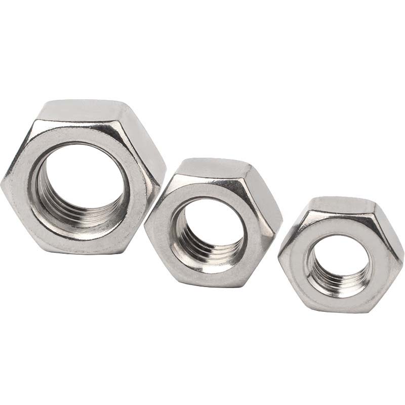 Hexagon tunn mutter utan avfasning