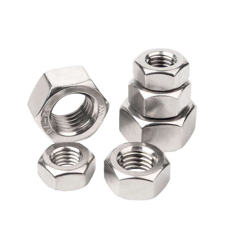 Hexagon tunna nötter med metrisk finhöjdtråd