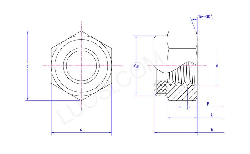 Prevailing Torque Type Hex Lock Nuts Thin Type