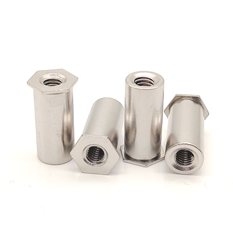 Zinkblått genomgående hål sexkantsnitmutter